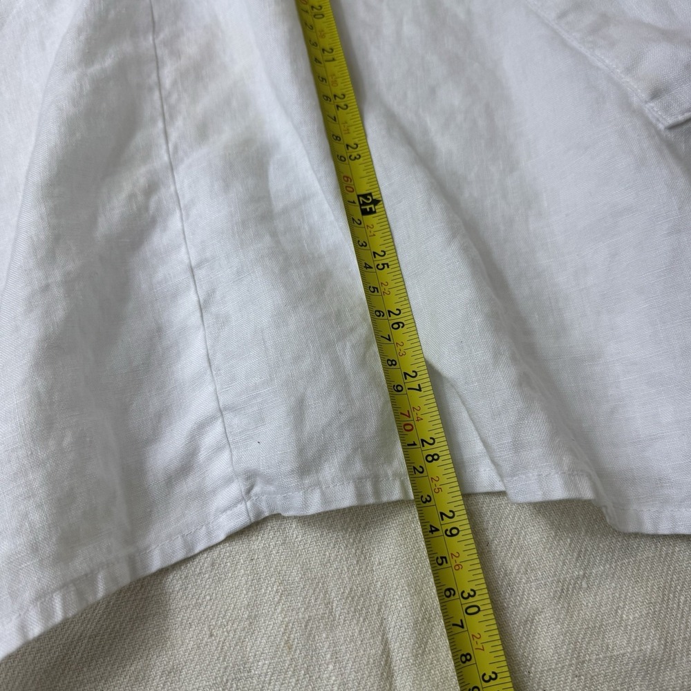MoonLight Lagenlook Linen Tank Top Womens M/L Asymmetrical Large Button Pockets - Picture 5 of 10